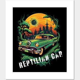 reptilian car Posters and Art